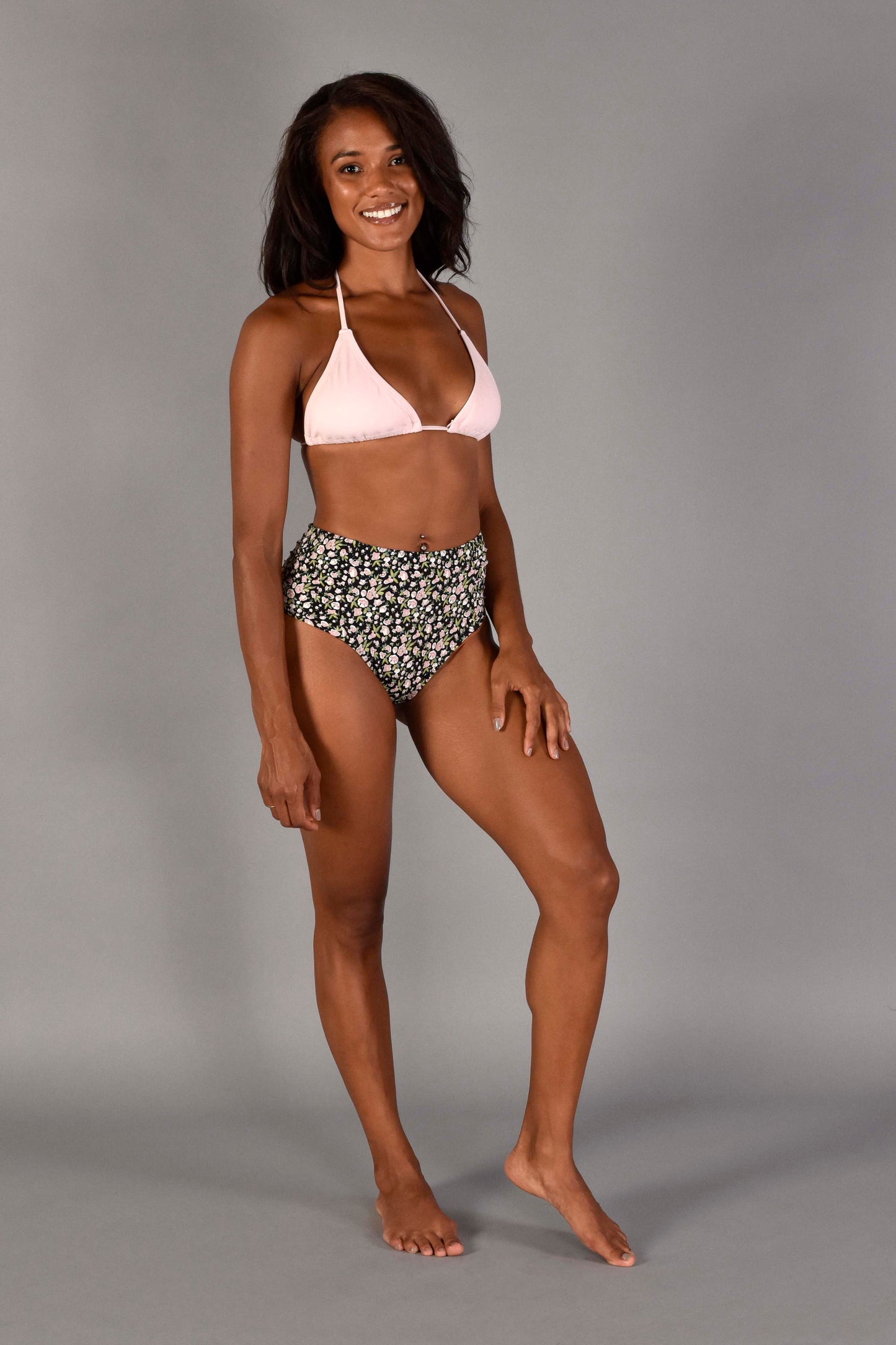 Dannie String Bikini Top in Sugar Pink Rib