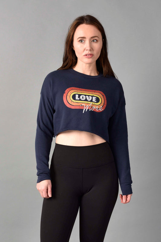 Retro Love More Crop Sweatshirt