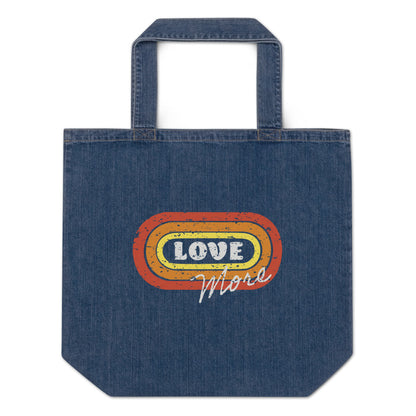 Love More Organic Denim Tote Bag
